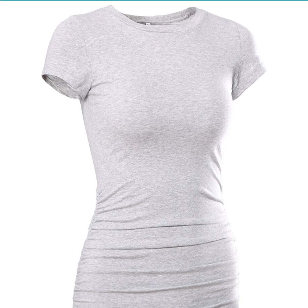 Women's Ruched Casual Sundress Midi Bodycon Dress